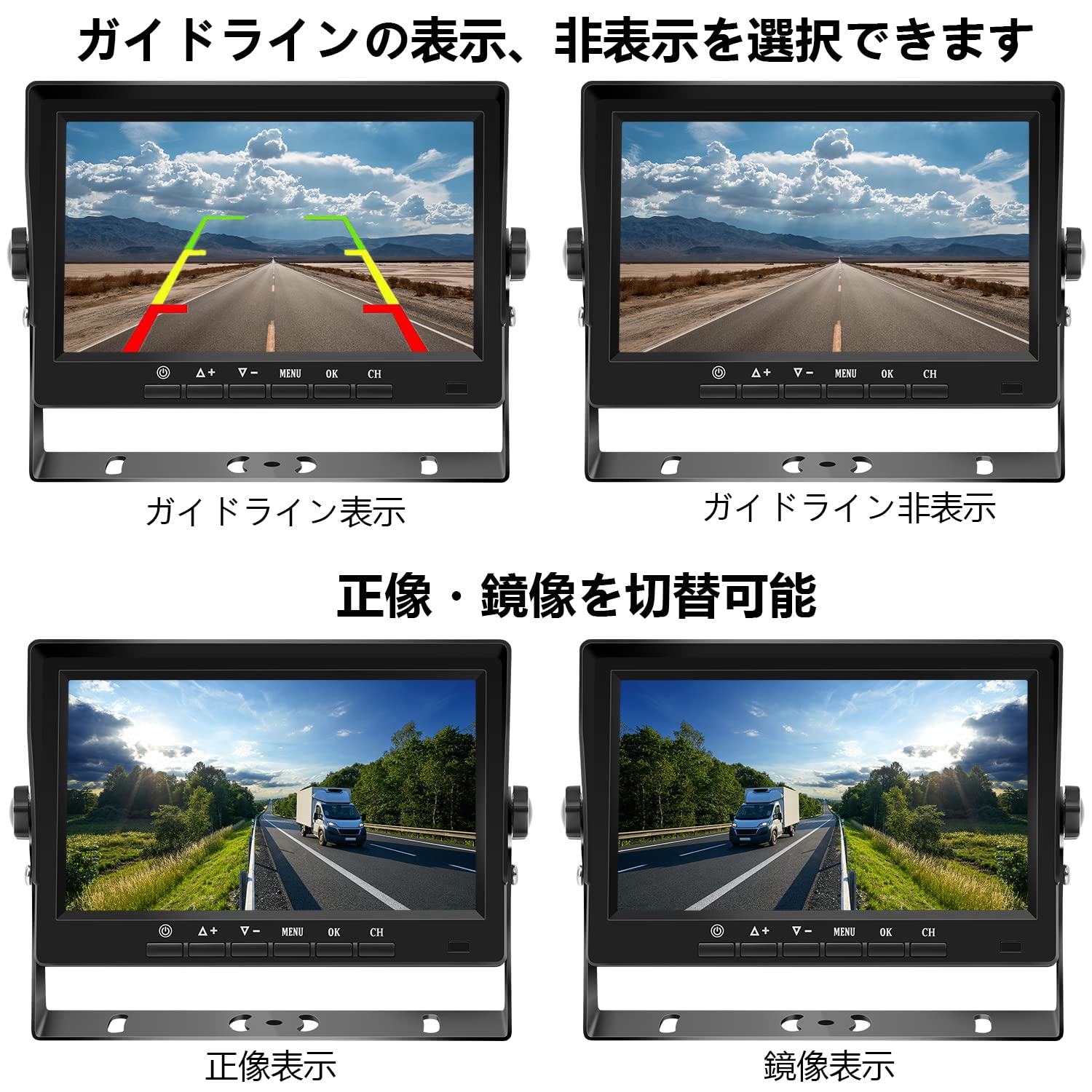 Amazon.co.jp: Soinndo 1080Pバックカメラモニターセット 7インチIPS